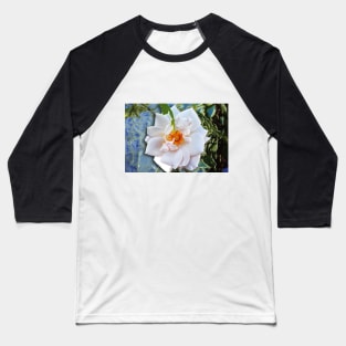 White Rose Embossed Baseball T-Shirt